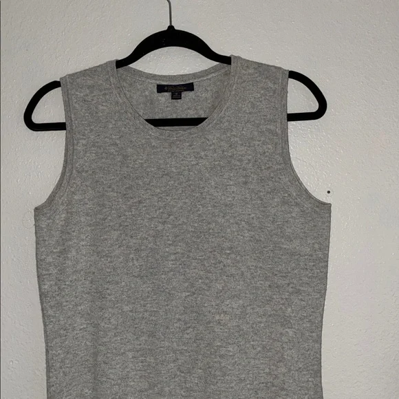 Brooks Brothers Light Gray Cashmere Sweater Vest round neck - Picture 2 of 6